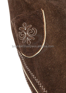 หนังกลับสีน้ำตาลเข้มบาวาเรียน Lederhosen แท้จากเยอรมัน (เสื้อผ้าบาวาเรีย) - Product Image 4