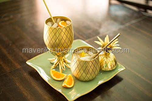 Pineapple Shaped Copper Plated Stainless Steel Cocktail Bar Tumbler Standing Mug Cup for Coffee Party Ware Drinkware