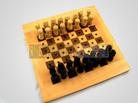Hölzernes Taschenschach-Set Dekoratives Tischspiel Klassisches Strategie-Brettspiel Lehrreiches Spielzeug für Kinder Erwachsene Wohndekoration
