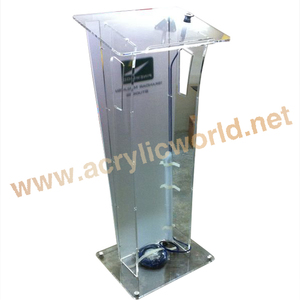 Soporte cuadrado de acrílico transparente para podio, de fábrica china, con luces led, podio o púlpit - Product Image 2