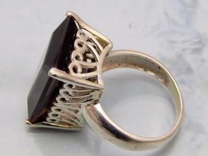 Adorable bague de mariage classique en quartz fumé, argent sterling 925, haute qualité, pour femmes - Product Image 3