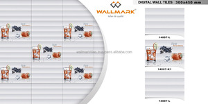 Azulejos de pared con patrón de flores de cerámica 3D clásico moderno, las mejores ventas, acabado brillante pulido, embalaje estándar para baño, ladrillo refractario - Product Image 2