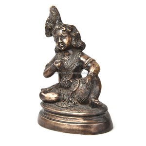 Statue de bébé en laiton Bronze Antique indien fait à la main, figurines de Krishna, décoration de la maison, articles cadeaux SMG-249 - Product Image 4