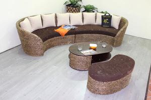 ชุดโซฟาเสน่ห์สานจากวัสดุธรรมชาติ-หวายผักตบชวาสำหรับใช้ในร่ม - Product Image 2