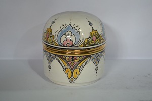 กล่องขนมเซรามิกทรงกลมขนาดเล็กทำมือจากโมร็อกโกของ Biyadina เครื่องปั้นดินเผาเคลือบเงา งานฝีมือขัดเงา รับทำโลโก้ตามสั่ง ขายส่งจำนวนมาก - Product Image 2