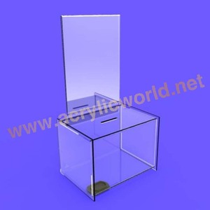 Plastic Ballot Box <b>acrylic</b> charity box/donation box - Product Image 4