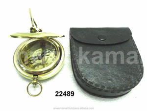 Gran demanda de brújula de reloj de sol de latón chapado en oro - Product Image 2