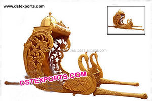 Latest Design Wedding Brass Golden Peacock <b>Doli</b> Indian Wedding Swan Gold Palki Shahi Wedding <b>Doli</b> - Product Image 4