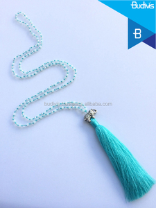 Top Classic Beaded Necklace with Bali Tassel and Elephant Statement Fashion Beaded Chain Necklace - Product Image 4