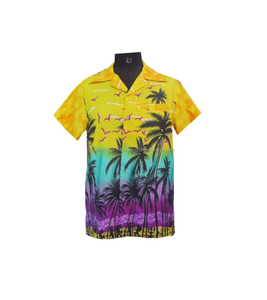 Camisa de hombre de manga corta con estampado de flores hawaianas, informal, de poliéster, para verano - Product Image 1