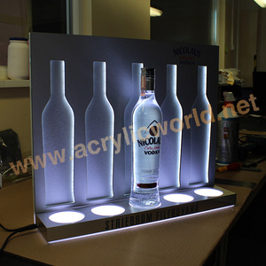 Acrylic World Wine Bottle Holder with LED Wine Display <b>Stand</b> for Desk Top and Bar - Product Image 2