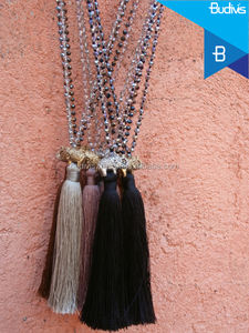 Collar de accesorios de moda con cuentas de elefante de primera calidad de estilo clásico elegante con borla, joyería de declaración larga y elegante - Product Image 5