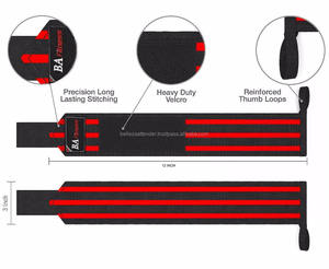 Poignets élastiques avec fonction respirante Support de boucle de pouce d'haltérophilie - Product Image 1