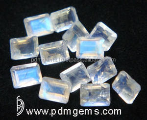 Bleu Flashy arc-en-ciel pierre de lune forme ovale Cabochon lisse pierre précieuse en vrac taille calibrée pierre de lune arc-en-ciel naturelle - Product Image 6