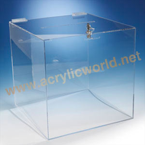 china factory tabletop acrylic display box with lock from manufacture/acrylic donation/lottery/vote box - Product Image 2