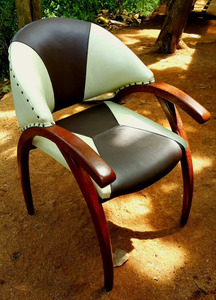 Sofá de lujo para sala de estar, silla de cuero sintético Original de teca de coco reciclada, vaca, cabra - Product Image 3