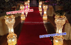 Pilar de cristal de diseño Aisleway, decoración de flor de boda, pilares de pasarela, Pedestal de cristal de boda - Product Image 4