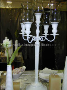 Candelabro Alto de Metal y Vidrio Hecho a Mano con 5 Brazos, Acabado Plateado, Estilo Clásico, Ecológico, para Decoración de Hogar, Bodas y Fiestas - Product Image 3