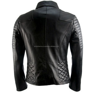 Veste de course en cuir véritable pour homme, double fermeture éclair, écologique, grande taille, décontractée, vêtements d'hiver, capuche sans couture non tissée, service OEM - Product Image 4