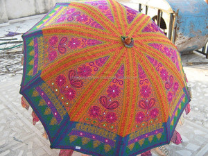 Collection de parasols indiens faits à la main petit grand parapluie de jardin avec impression de Logo personnalisé fonction de magasin de pluie contrôle manuel - Product Image 5
