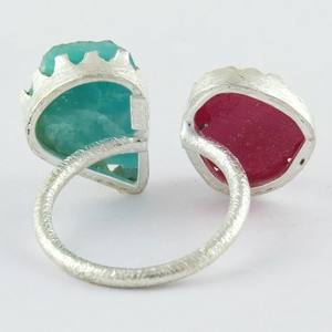 เยี่ยมอัญมณีหยาบพลอยทับทิม925แหวนเงินสเตอร์ลิงชุบทองลดราคาเงิน925 - Product Image 5