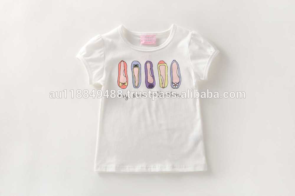 Короткие сроки OEM дизайн с коротким рукавом девушки белый обувь дамский футболка дизайн