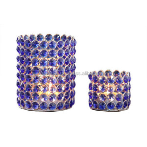 Classique or mariage décoratif métal cristal photophore votive pour la maison lumières de table décor rond bougie votive - Product Image 2