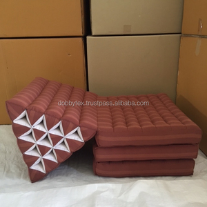 <strong>Thai</strong> Triangle <strong>Pillow</strong> 3 Fold 10 Holes / Mhorn Sarm Liam Red Silk Kapok 100% - Product Image 2