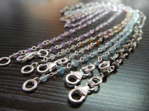 Collar de cadena con cuentas de piedras preciosas, collar de cadena con cuentas de turmalina de 3-4mm, collar largo de 18 pulgadas - Product Image 3