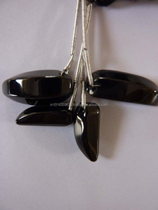 Paires de perles de pierres précieuses en vrac d'onyx noir à facettes naturelles - Product Image 4