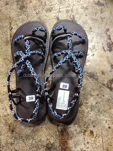 Thailand Hill Tribe/Strand Handgemaakte Zwart Touw Schoenen