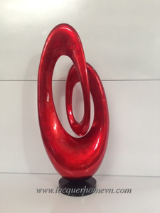 ประติมากรรมโพลีเรซิ่นเคลือบแล็กเกอร์ที่ HT3622ของตกแต่งบ้านรูปใบไม้ทำมือในเวียดนาม-T lacquerhomevn.com สำหรับผลิตภัณฑ์อื่นๆ! - Product Image 2