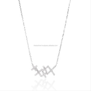 Mode Zircon Cluster X Collier En Gros Mode Turque et Bijoux Élégants En Argent Sterling 925 - Product Image 1