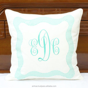 Sarung bantal dekoratif Linen <span class=keywords><strong>Monogram</strong></span>, sarung bantal elegan dengan desain unik - Product Image 1