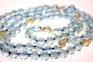 Collier religieux unisexe de style bohème Rudra Gems Premium, perles, pierre précieuse topaze bleue, mala, pompon, cadeau bouddhiste, tiers - Product Image 2