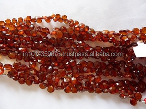 Grenat Hessonite naturel lisse poli en forme de poire gouttes briolette cristal pierre précieuse perle en vrac - Product Image 3