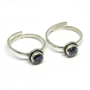 Amour Attraction violet CZ 925 argent Sterling bague d'orteils en pierre précieuse vente en gros bijoux en argent bijoux en argent faits à la main - Product Image 1