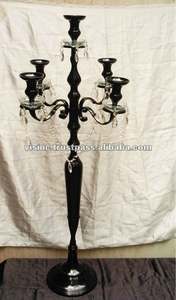 Wedding Black Candelabra/Crystal Candelabra/ <b>Flower</b> Bowl Candelabra 5 Arms Hanging <b>Ornaments</b> Handmade Candle Holder Customise - Product Image 3