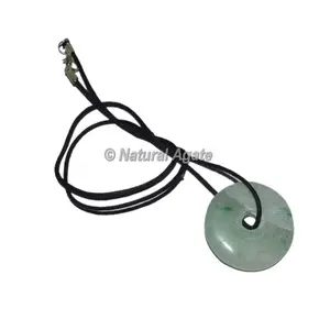 Màu Xanh Lá Cây Aventurine Donut Bọc Mặt Dây Chuyền