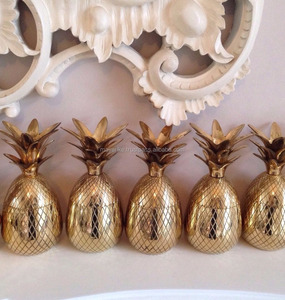 Agitateur à cocktail ananas doré brillant Shaker à martini en acier inoxydable Tasse à cocktail pour bar de fête fait à la main - Product Image 5