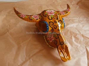 Cabeza de calavera Artificial, flor pintada a mano Tribal abstracta - Product Image 4