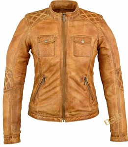 Vente chaude Veste en cuir décontractée élégante pour hommes et femmes Vêtements d'extérieur enduits à col montant durable automne hiver - Product Image 2