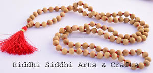 Perles en bois de santal indien, modèle traditionnel, mala de méditation, sculpture en bois de santal - Product Image 6