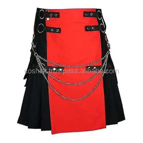 COSH KILTS Original Wholesale Stylish Red And Black Scottish Cotton Kilt Supplier Best Selling Traditional Kilts Manufacturer