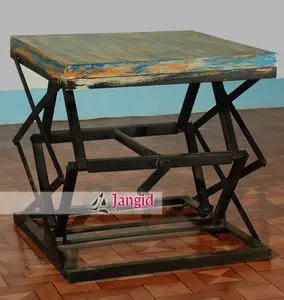 Rise Only vintage industrial height adjustable side table crank table furniture manufacturer