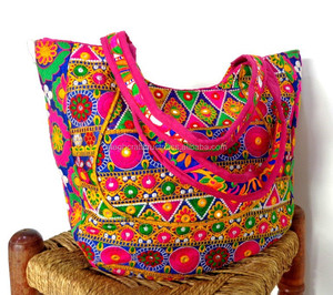 กระเป๋าสะพายไหล่ปักลายสไตล์โบฮีเมียนสำหรับผู้หญิงกระเป๋าถือ Banjara สำหรับงานปาร์ตี้-ขายส่ง - Product Image 3