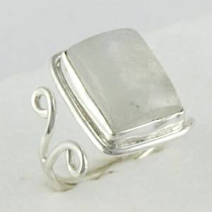 Joli Look !! Bagues en argent Sterling 925 pierre de lune arc-en-ciel, bijoux en argent 925 - Product Image 5