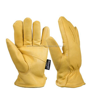 Gants de travail en cuir de qualité supérieure, doublés de polaire, protection hivernale robuste, adhérence durable, isolation, ajustement confortable - Product Image 2