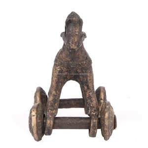 Figura decorativa hecha a mano de bronce antiguo indio, figura de caballo con ruedas, escultura, decoración del hogar, SBG-296 - Product Image 4