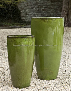 Iron Green Decorative Planter, Decorative <b>Tall</b> <b>Outdoor</b> Planter - Product Image 1